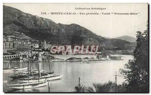 Monaco - Monte Carlo - Vue Generale - Yacht Princesse Alice - Cartes postales