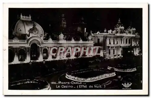 Monaco - La Nuit - Le Casino - Cartes postales