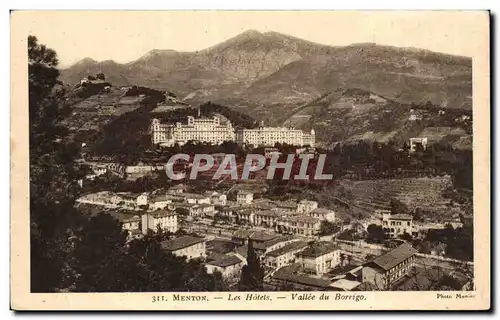 Menton - Les Hotels - Vallee du Borrigo - Ansichtskarte AK