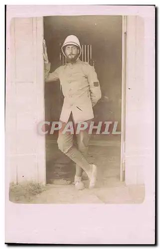 CARTE PHOTO Militaria Soldat Fez Maroc 1911