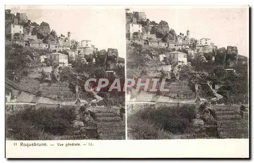 Roquebrune - Vue Generale - Carte Stereoscopique - Ansichtskarte AK