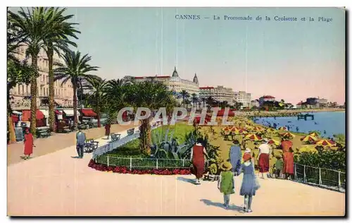 Cannes - La Croisette et la Plage - Cartes postales