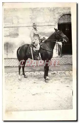 CARTE PHOTO Militaria Soldat Cavalier