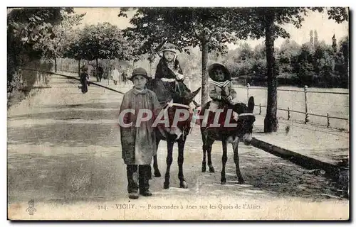 Vichy - Promenades a anes sur les Quais - donkey - Ansichtskarte AK