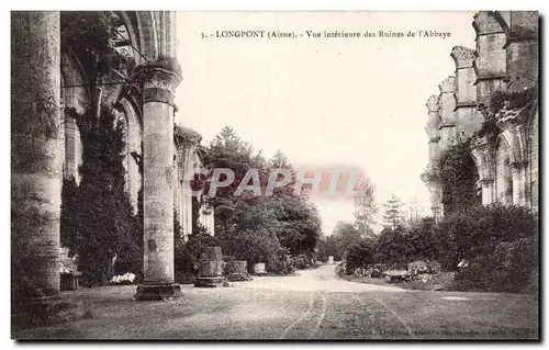 Longpont - Vue Interieure des Ruines de l Abbaye - Ansichtskarte AK