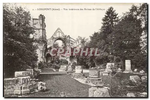 Longpont - Vue Interieure des Ruines de l Abbaye - Ansichtskarte AK