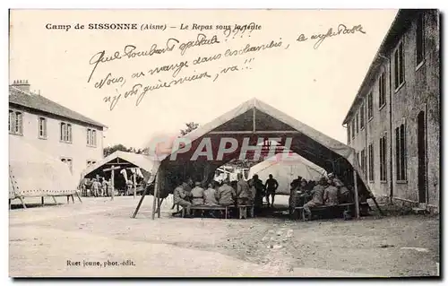 Camp de Sissonne - Le Repas sous la Tente Militaria - Ansichtskarte AK