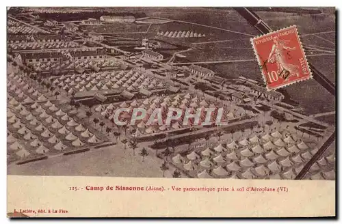 Cartes postales Militaria Camp de Sissonne Vue panoramique prise a vol d aeroplane