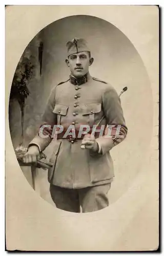 CARTE PHOTO Militaria Soldat Regiment artillerie lourde Sedan