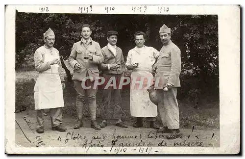 CARTE PHOTO Militaria Soldats Gloire aux hommes liberables