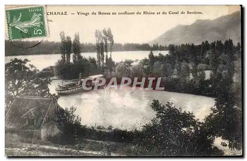 Chanaz - Virage du Bateau au Confluent du Rhone - Cartes postales