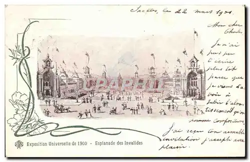 Paris - Exposition Universelle de 1900 - Esplanade des Invalides - Illustration - Ansichtskarte AK