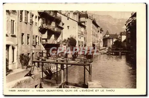 Cartes postales Annecy Vieux quartiers Quai de l eveche et le Thiou