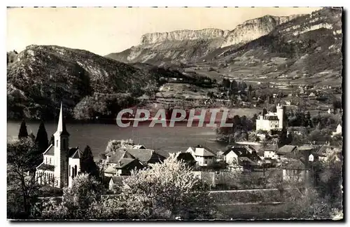 Ansichtskarte AK Lac d Annecy Le coquet village de Duingt avec au fond le Parmelan