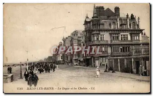 Malo les Bains - La Digue et les Chalets - Cartes postales