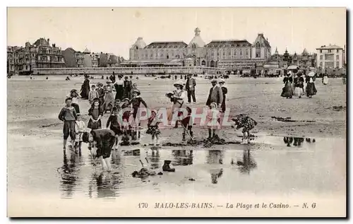 Malo les Bains - L Heure du Bain - La Plage et le Casino - Ansichtskarte AK