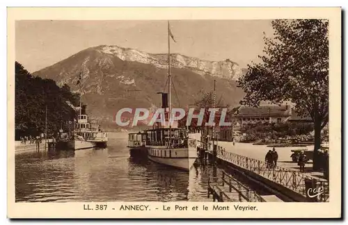 Ansichtskarte AK Annecy Le port et le Mont Veyrier