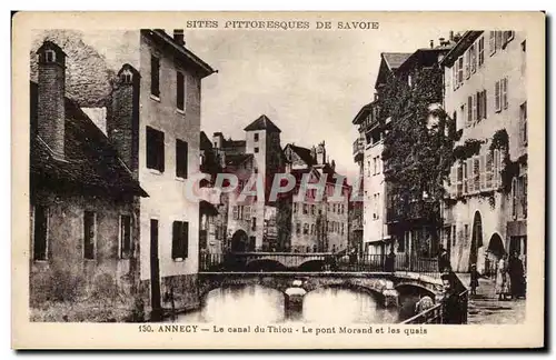 Cartes postales Annecy Le canal du Thiou Le pont Morand et les quais