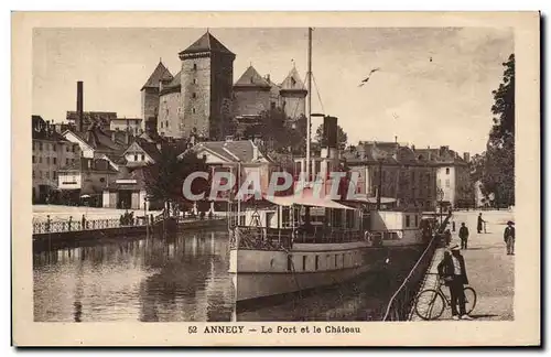 Cartes postales Annecy Le port et le chateau