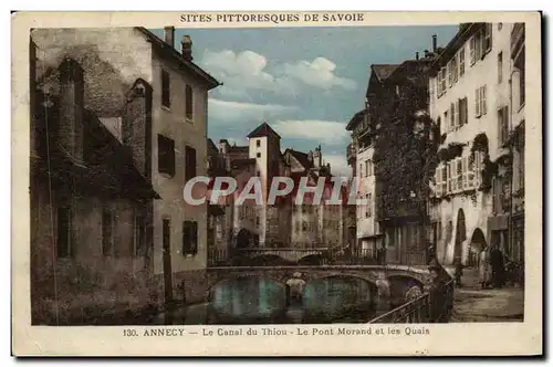 Cartes postales Annecy Canal du Thiou Le Pont Morand et les quais