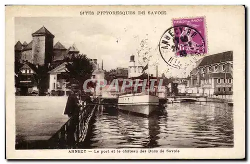 Cartes postales Annecy Le port et le chateau des Ducs de Savoie