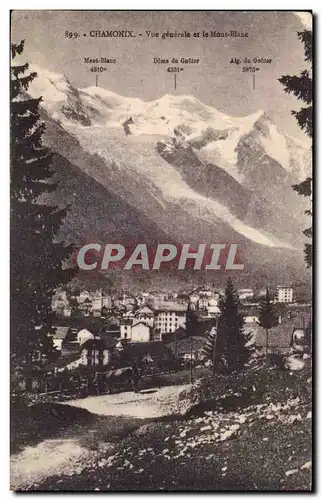 Chamonix - Vue Generale et le Mont Blanc - Cartes postales