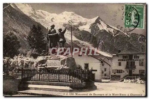 Chamonix - Monument de Saussure le Mont Blanc Hotel de la Poste - Cartes postales