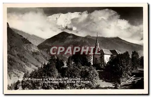 Cartes postales moderne St Nicolas de Veroce et le dome de Miage