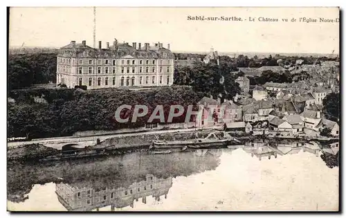 Ansichtskarte AK Sable Le chateau vu de l eglise Notre Dame