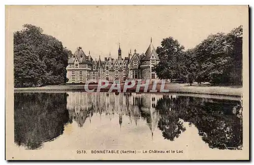 Ansichtskarte AK Bonnetable Le chateau et le lac