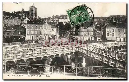 Cartes postales Le Mans Le pont en X Tramway