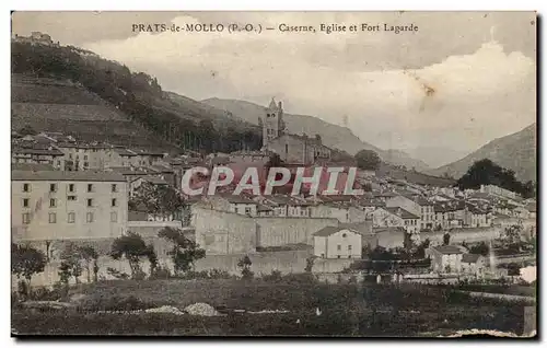 Cartes postales Prats de Mollo Caserne Eglise et fort Lagarde