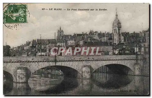 Cartes postales Le Mans Le pont Gambetta sur la Sarthe