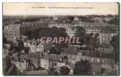 Ansichtskarte AK Le mans Vue panoramique vers le lycee et St Vincent