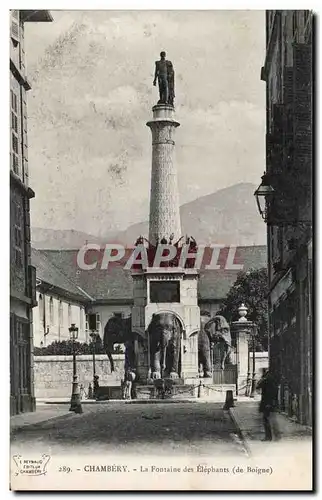 Cartes postales Chambery La fontaine des elpehants ( Boigne )