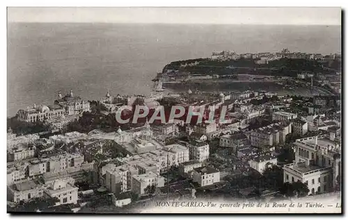 Cartes postales Monte Carlo Monaco Vue generale prise de la route de la Turbie