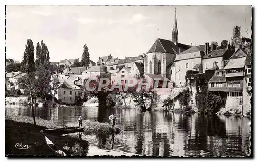Cartes postales Argenton sur Creuse L eglise St Benoit et les bords de la Creuse