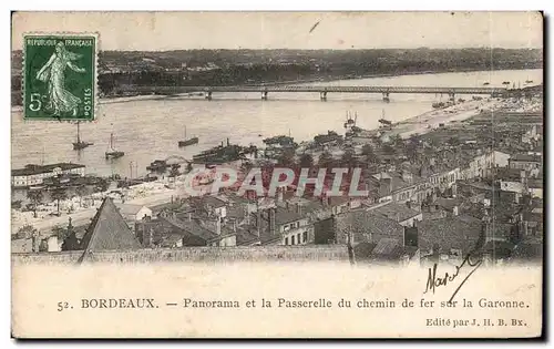 Bordeaux - Panorama et la Passerelle du Chemin de Fer - Cartes postales