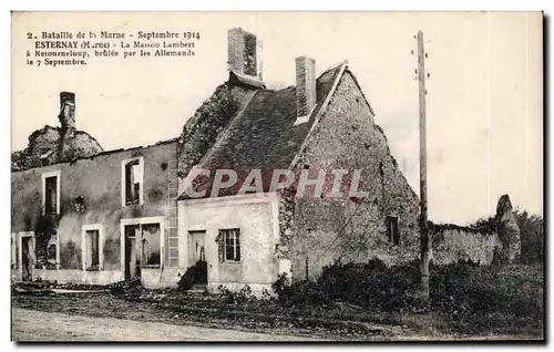 Esternay - La Maison Lambert - Bataille de la Marne - Septembre 1914 - Ansichtskarte AK