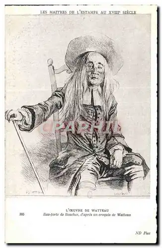 Ansichtskarte AK Fantaisie Les maitres de l estampe au 18eme Watteau Boucher Watteau