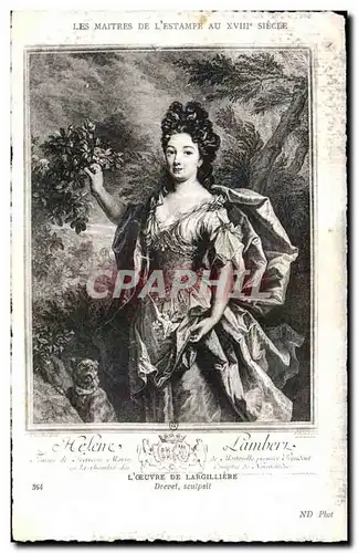 Cartes postales Fantaisie Les maitres de l estampe du 18eme Largilliere Drevet