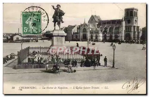 Cherbourg - La Statue de Napoleon - L Eglise Sainte Trinite - Ansichtskarte AK