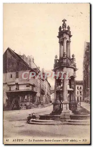 Cartes postales Autun La fontaine Saint Lazare (16eme)