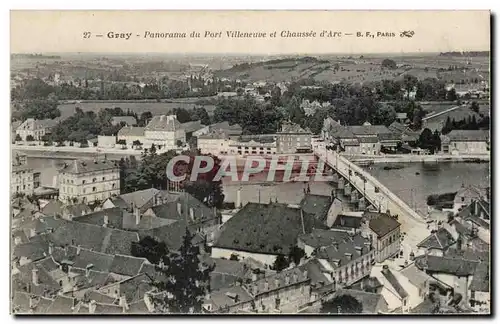 Cartes postales Gray Panorama du port Villeneuve et chaussee d arc