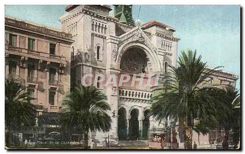 Cartes postales Tunisie Place de la cathedrale