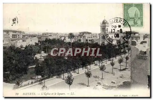 Ansichtskarte AK Tunisie Tunis L eglise et le square