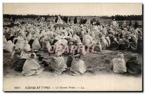 Cartes postales Scenes et types La grande priere (folklore)