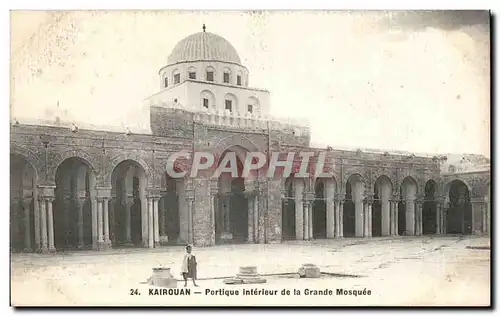 Ansichtskarte AK Tunisie Kairouan Portique interieure de la grande mosquee