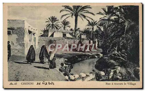 Cartes postales Tunisie Chenini de Gabes Rue a travers le village