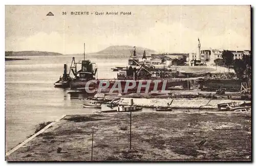 Cartes postales Tunisie Bizerte Quai Amiral Ponte